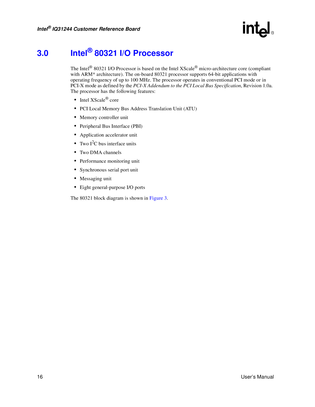 Intel IQ31244 user manual Intel 80321 I/O Processor 