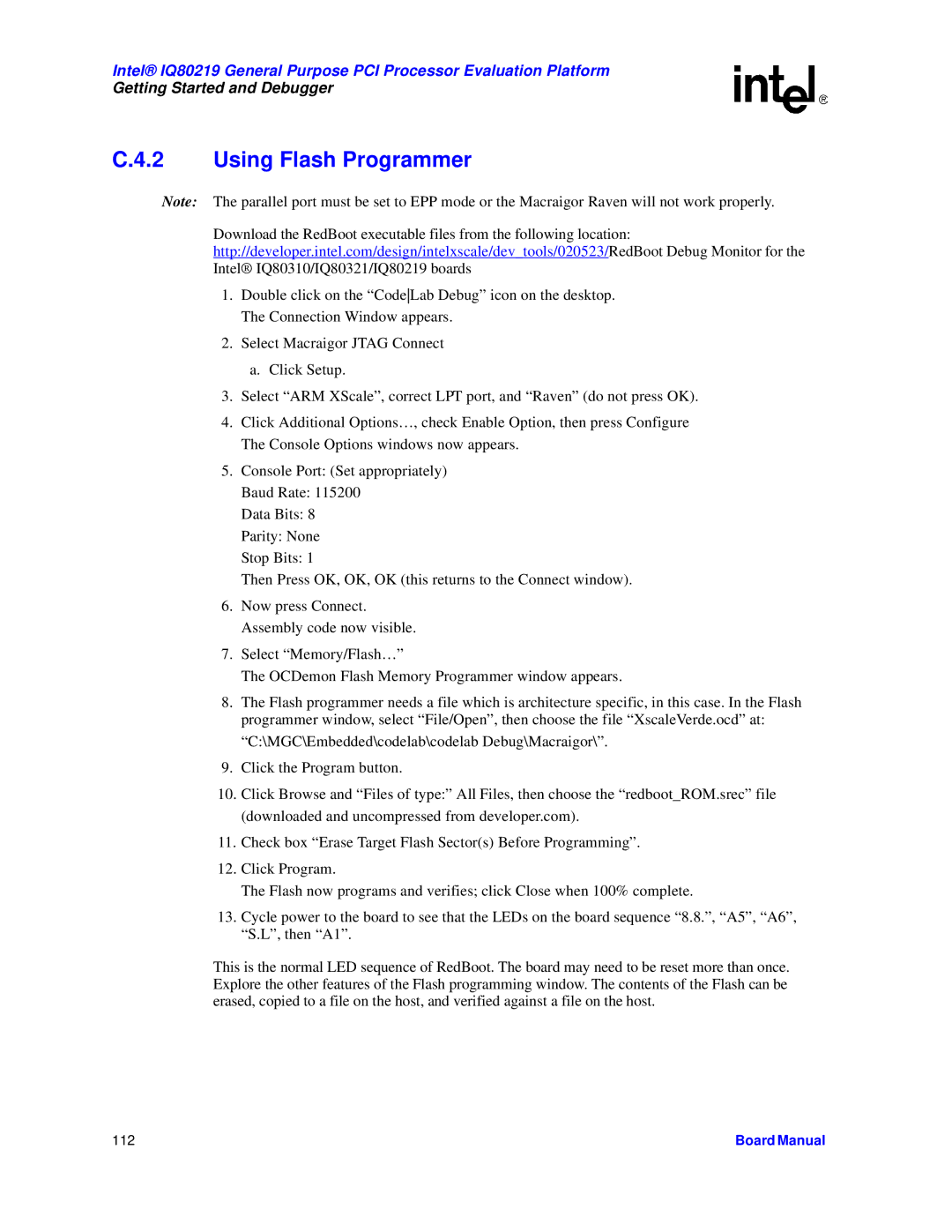 Intel IQ80219 manual 112 