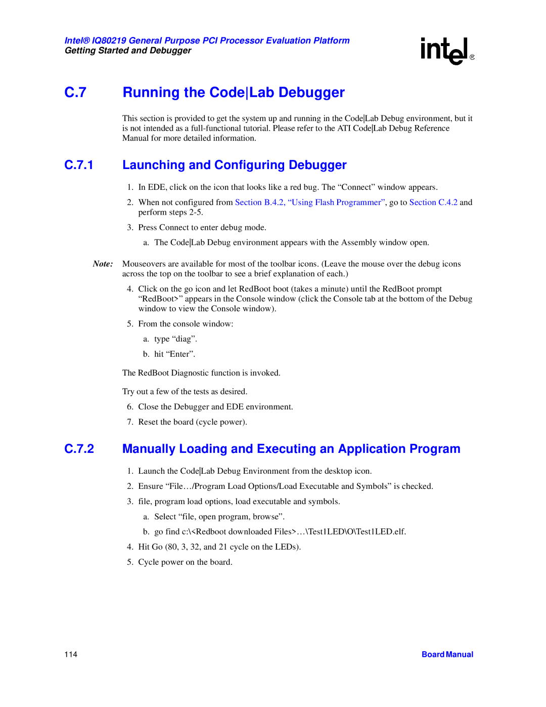 Intel IQ80219 manual 114 