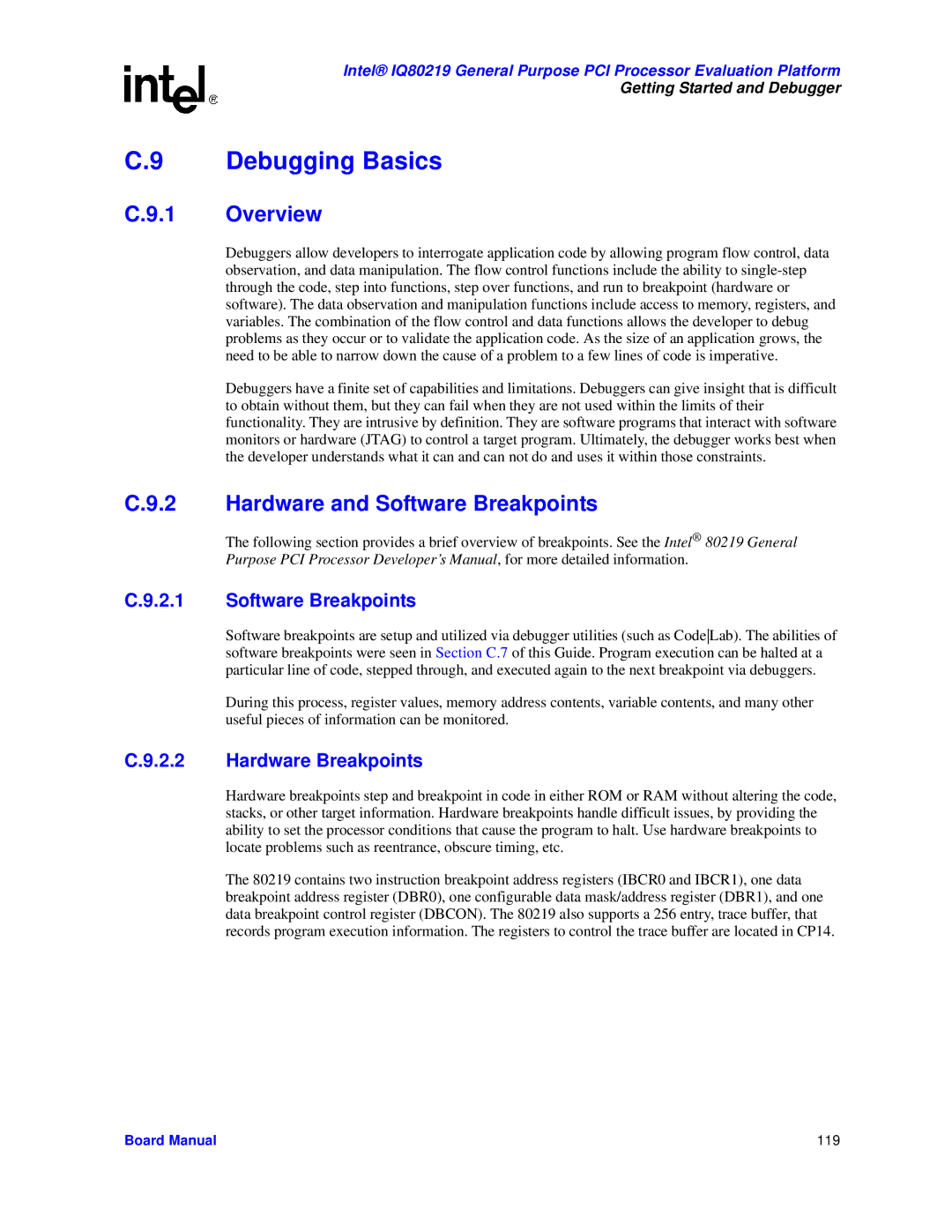 Intel IQ80219 manual Board Manual 119 