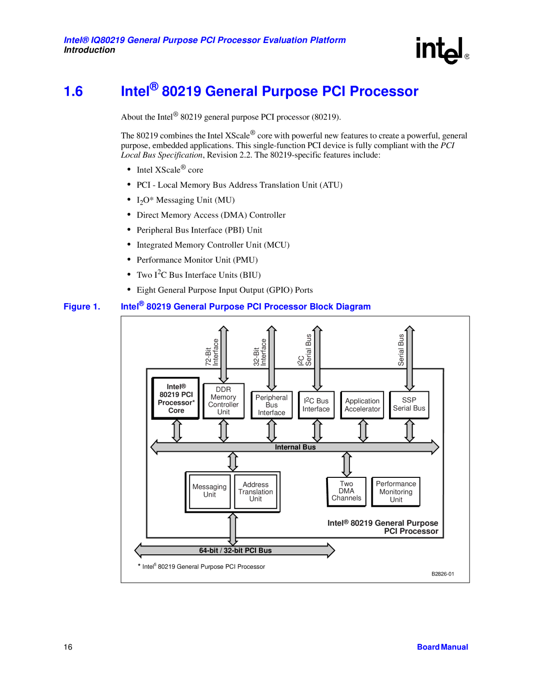 Intel IQ80219 manual Intel 80219 General Purpose PCI Processor Block Diagram 