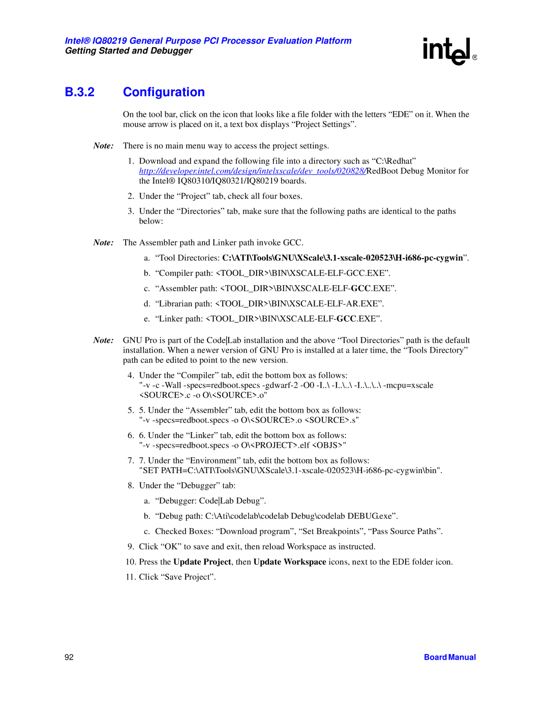 Intel IQ80219 manual Configuration 