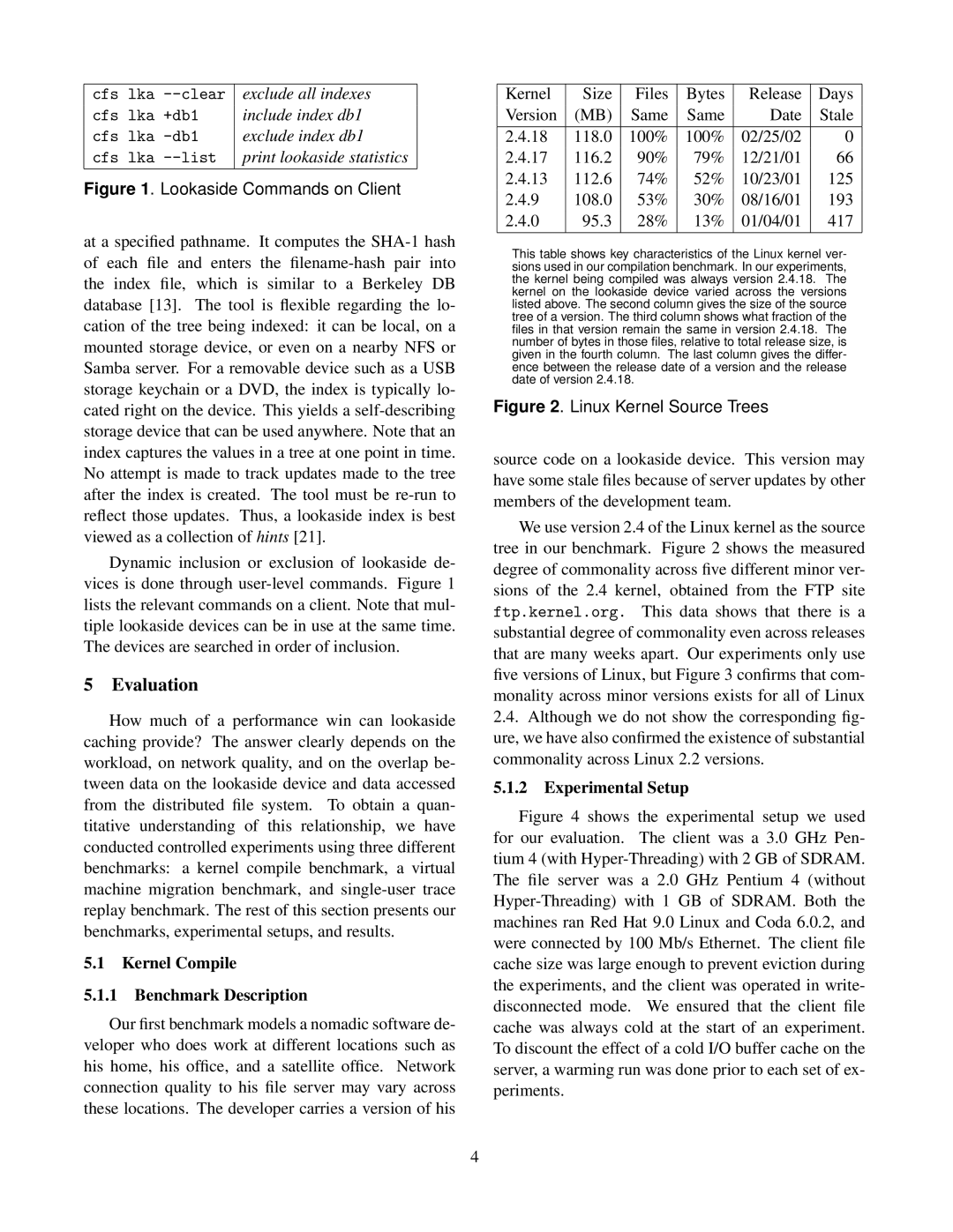 Intel IRP-TR-03-10 warranty Evaluation, Kernel Compile Benchmark Description, Experimental Setup 