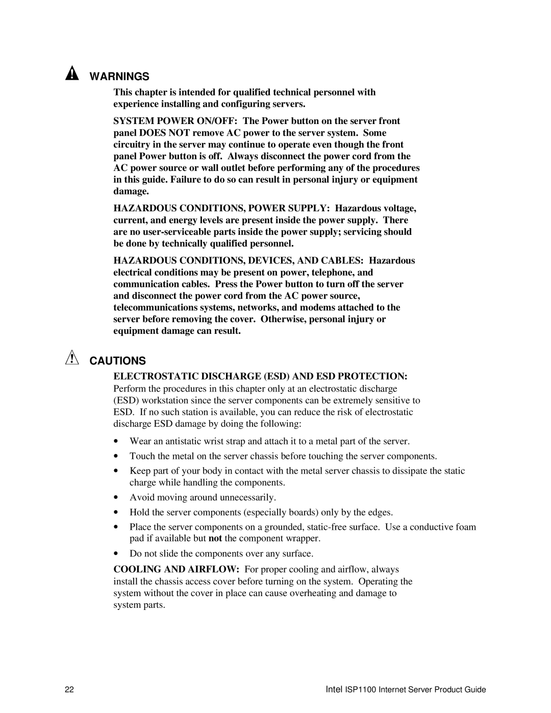 Intel ISP1100 manual Electrostatic Discharge ESD and ESD Protection 