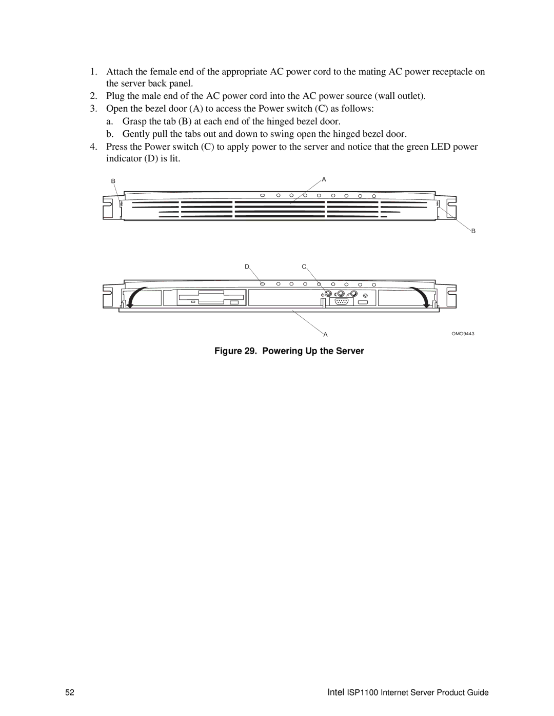 Intel ISP1100 manual Powering Up the Server 