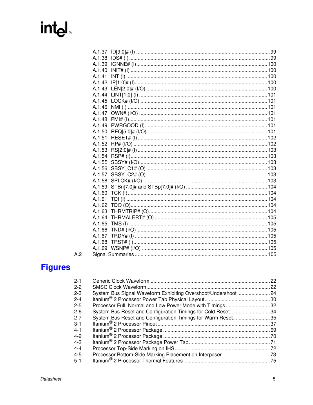 Intel Itanium 2 Processor manual Figures 