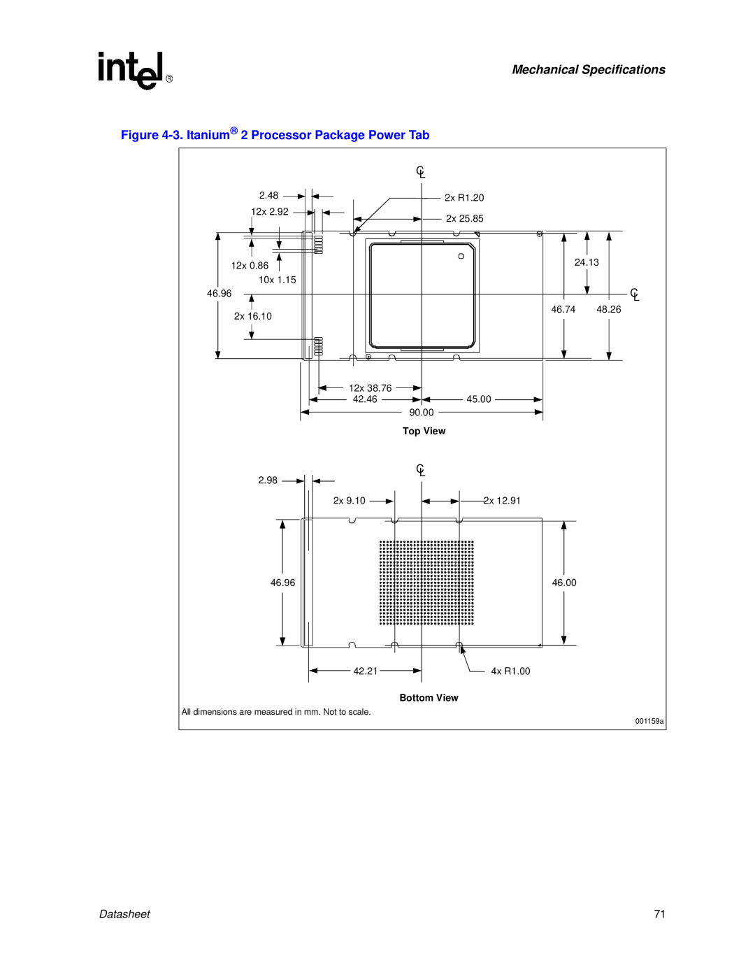 Intel manual Itanium 2 Processor Package Power Tab 