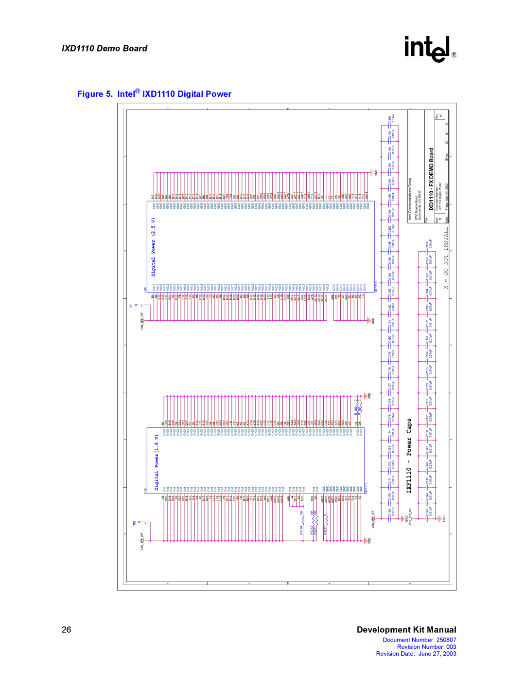 Intel IXD1110 manual Digital Power1.8, Digital Power 2.5, Gnd 
