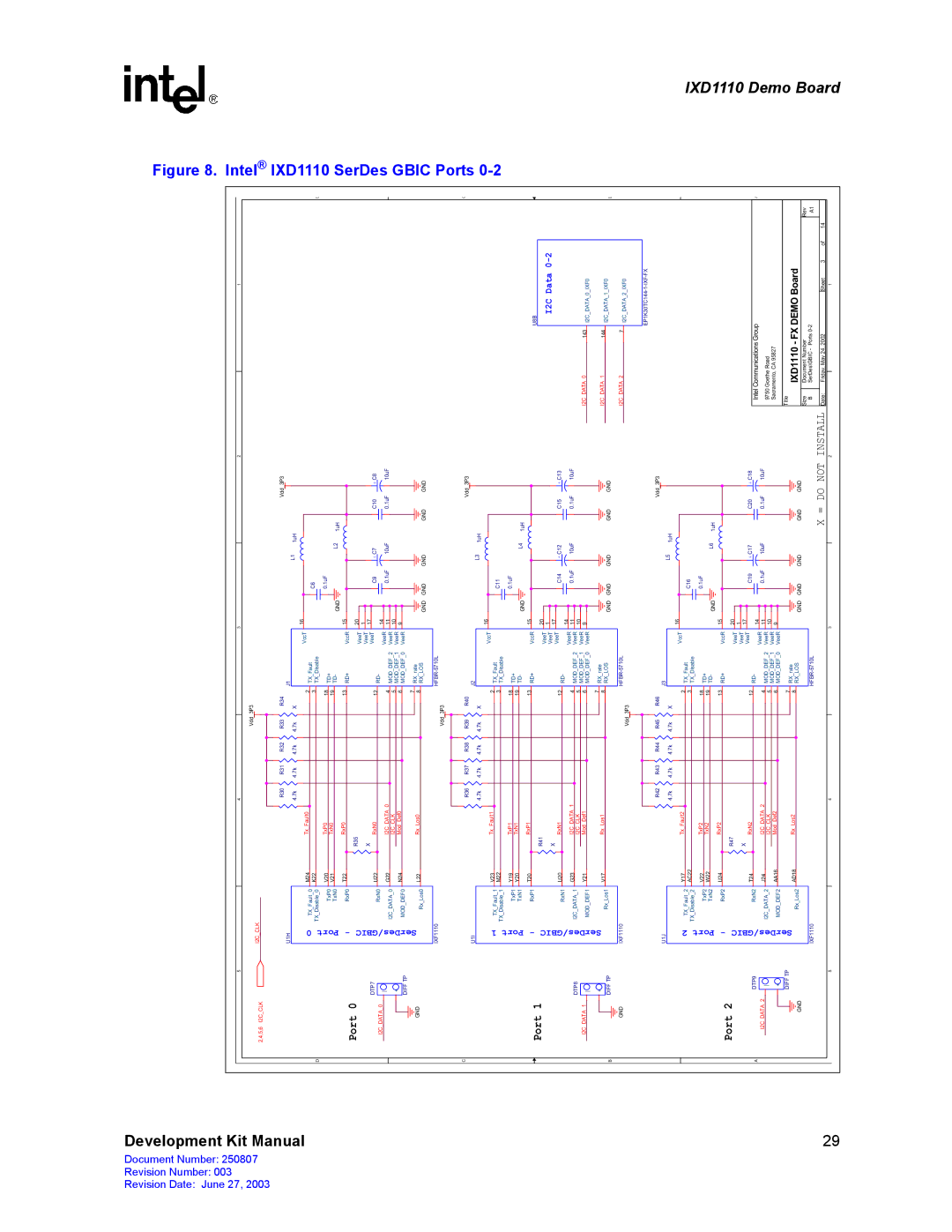 Intel IXD1110 manual I2C Data 