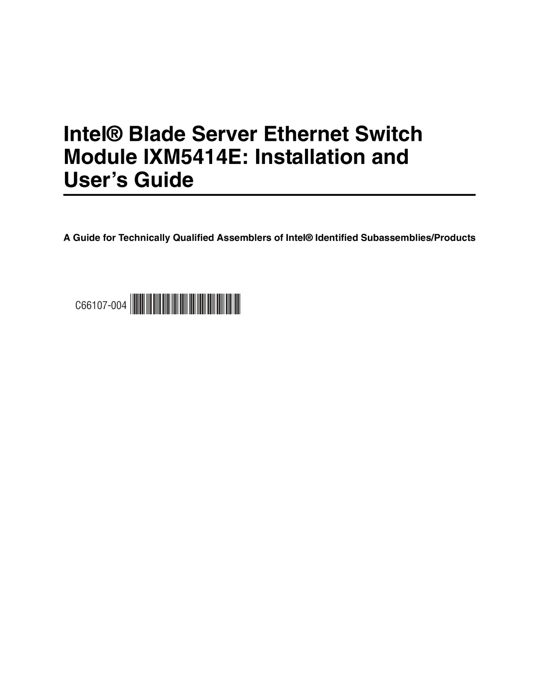 Intel IXM5414E manual C66107-004 