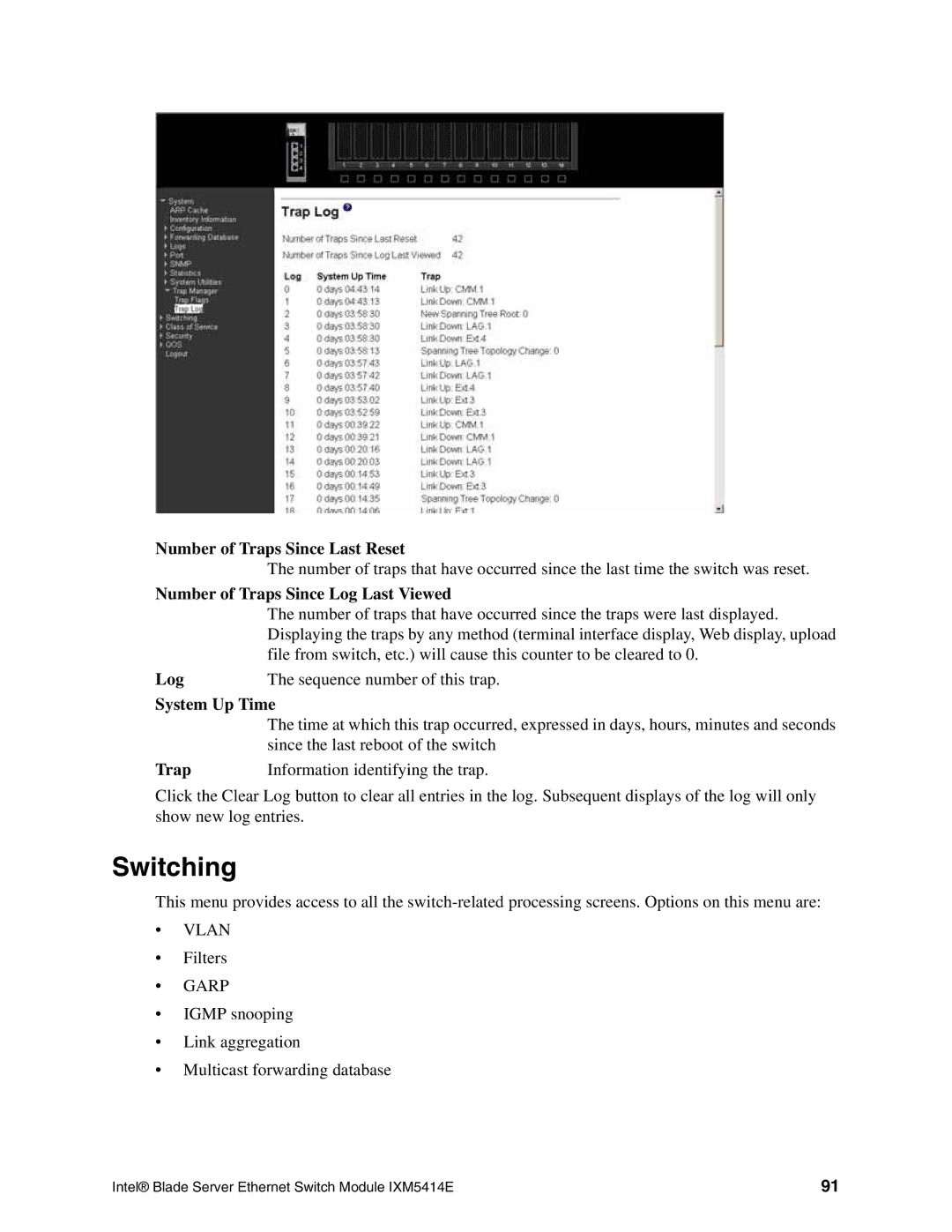 Intel IXM5414E manual Switching 