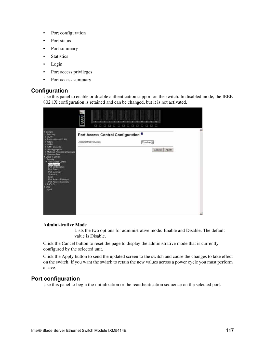 Intel IXM5414E manual Configuration, 117 