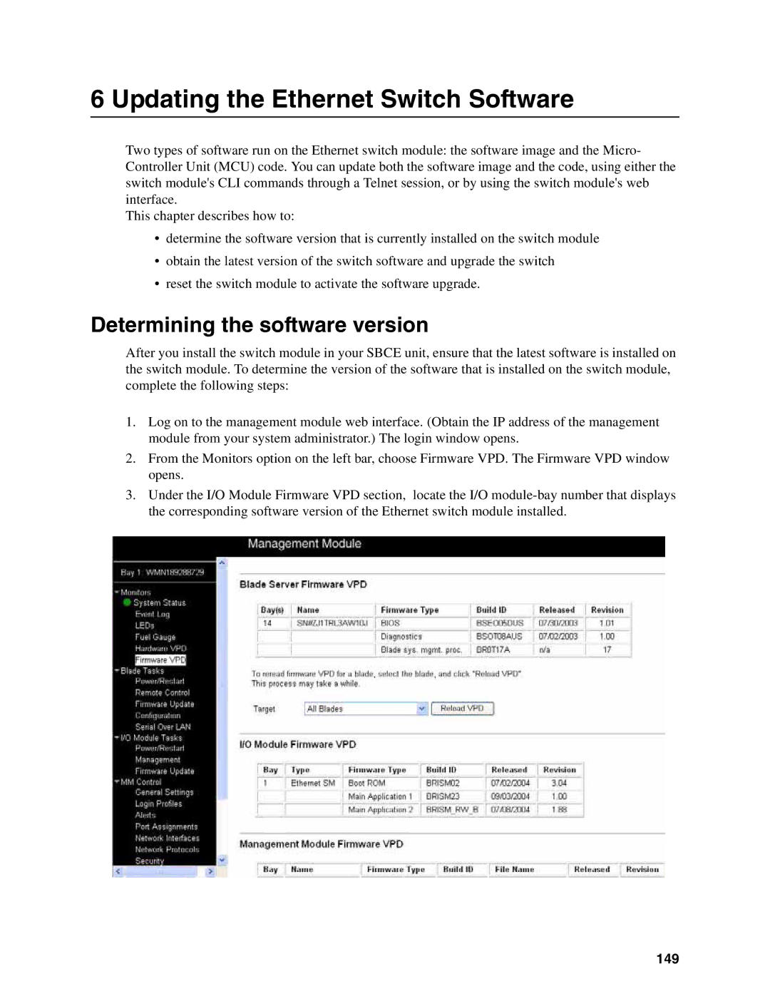 Intel IXM5414E manual Determining the software version, 149 