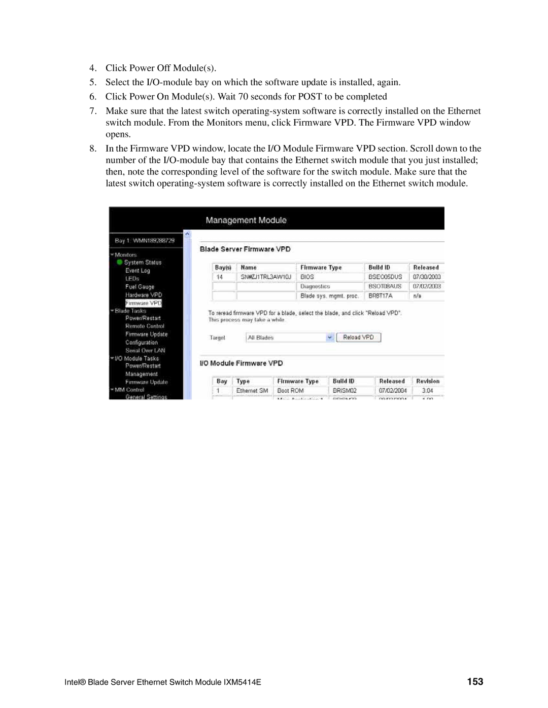 Intel IXM5414E manual 153 