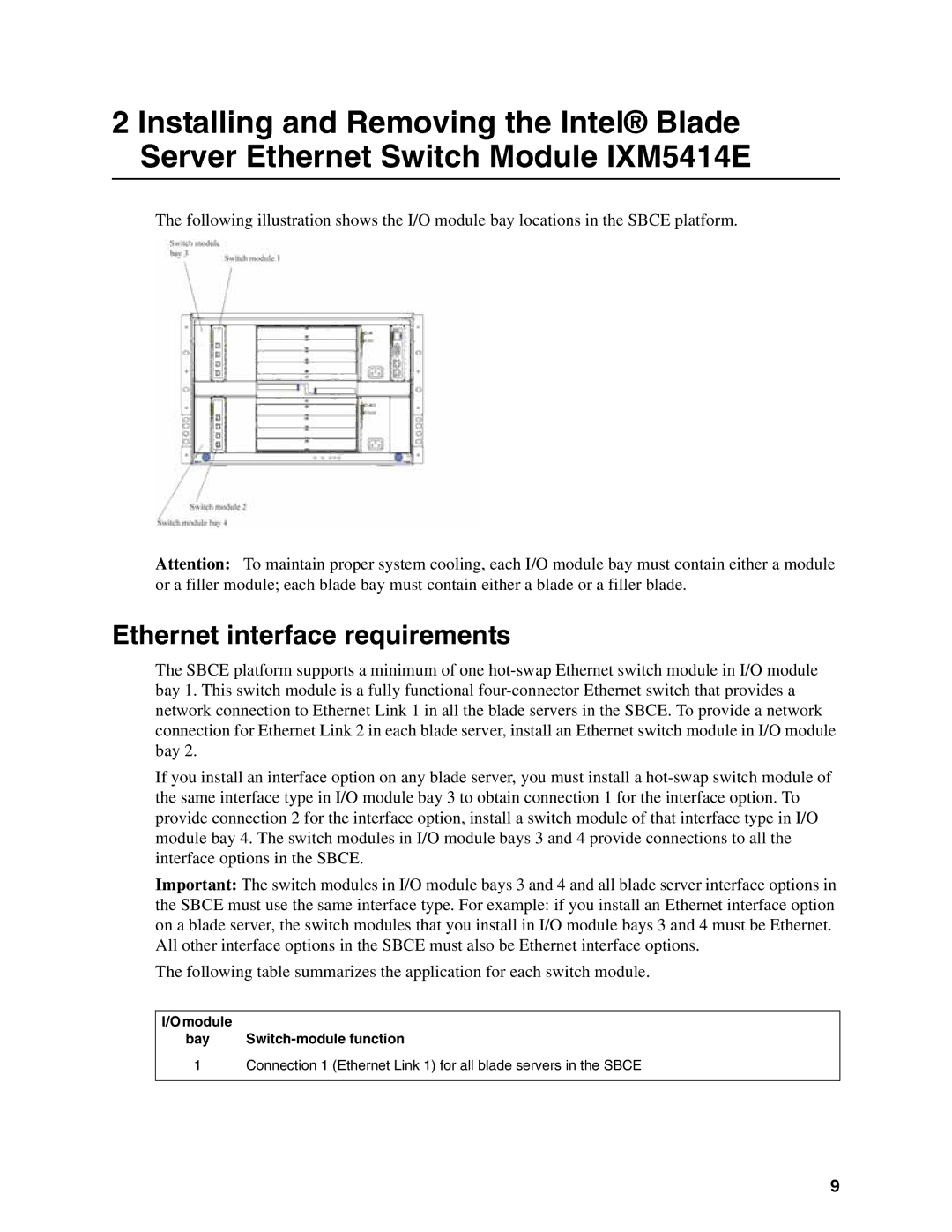 Intel IXM5414E manual Ethernet interface requirements 