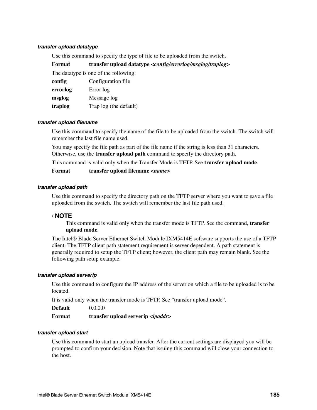 Intel IXM5414E manual 185 