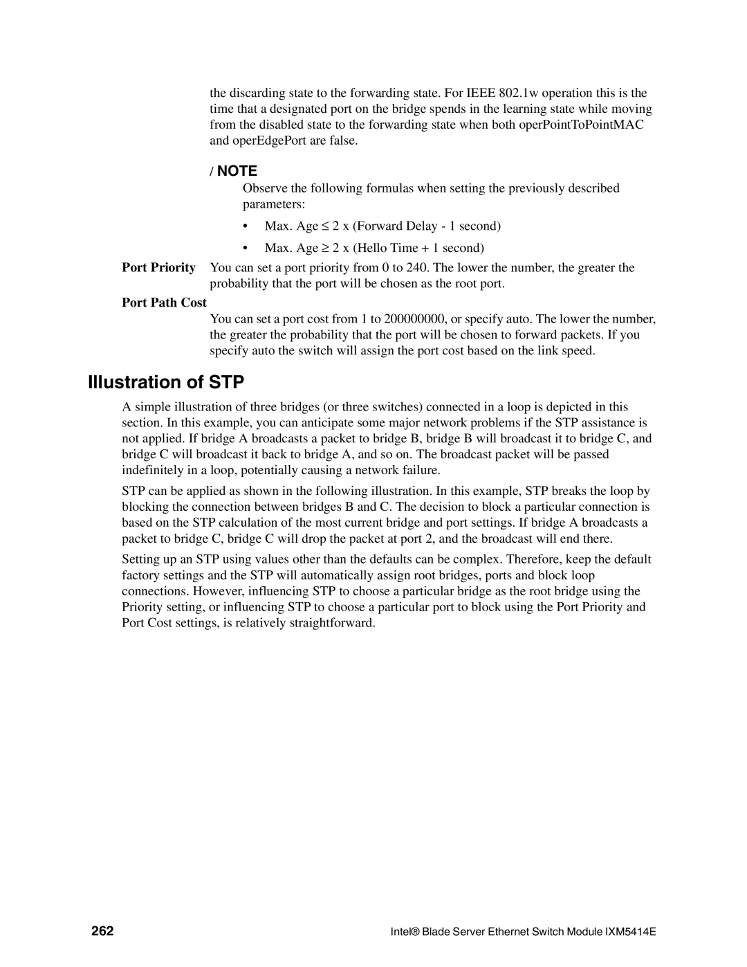 Intel IXM5414E manual Illustration of STP, 262 