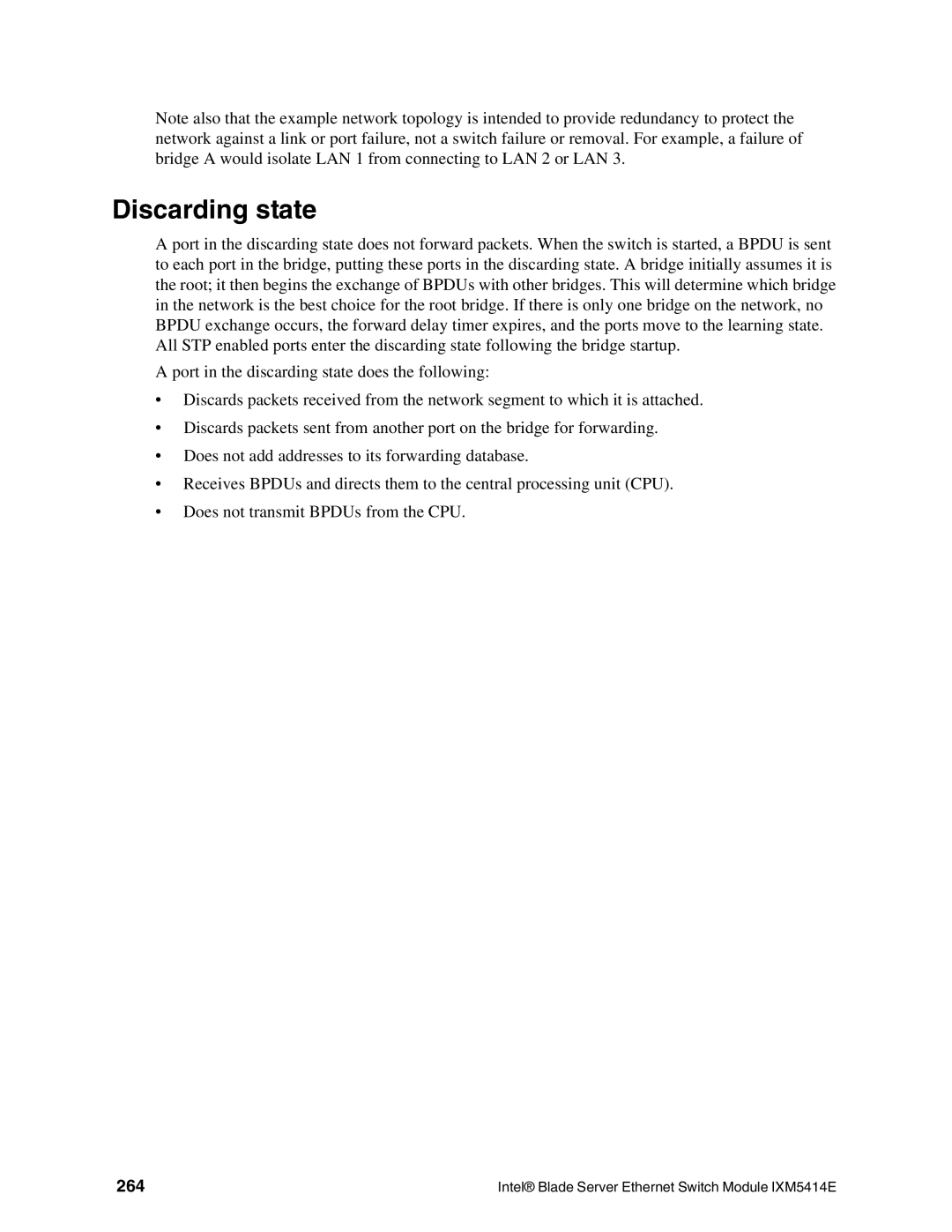 Intel IXM5414E manual Discarding state, 264 