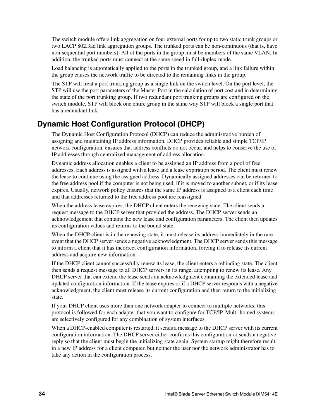 Intel IXM5414E manual Dynamic Host Configuration Protocol Dhcp 