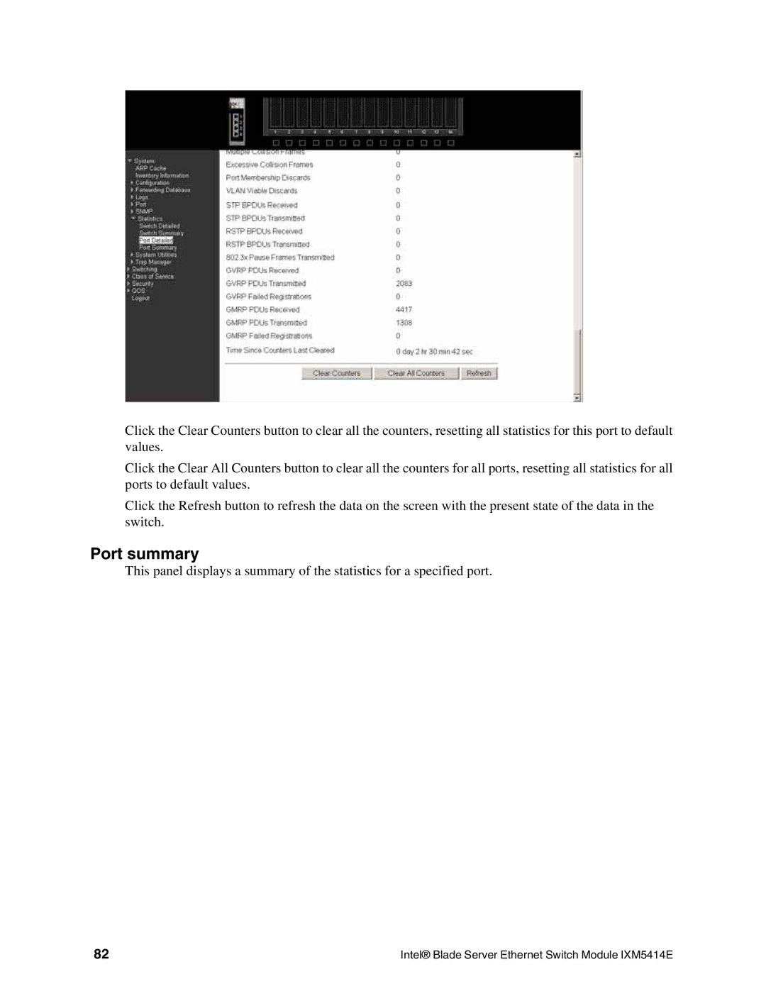 Intel IXM5414E manual Port summary 