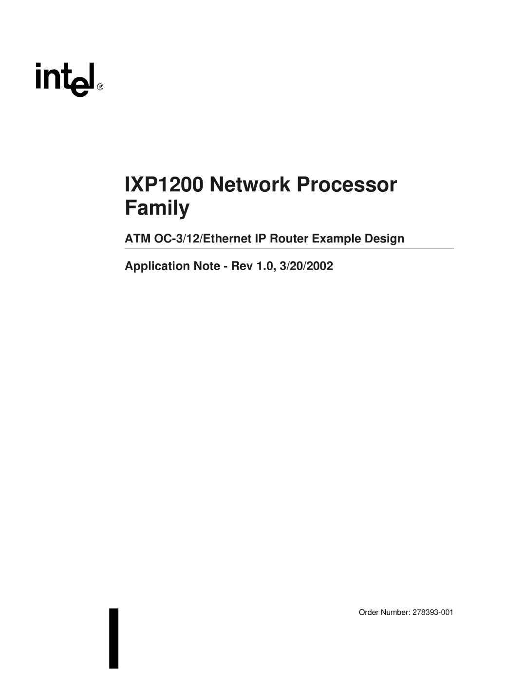 Intel manual IXP1200 Network Processor Family 