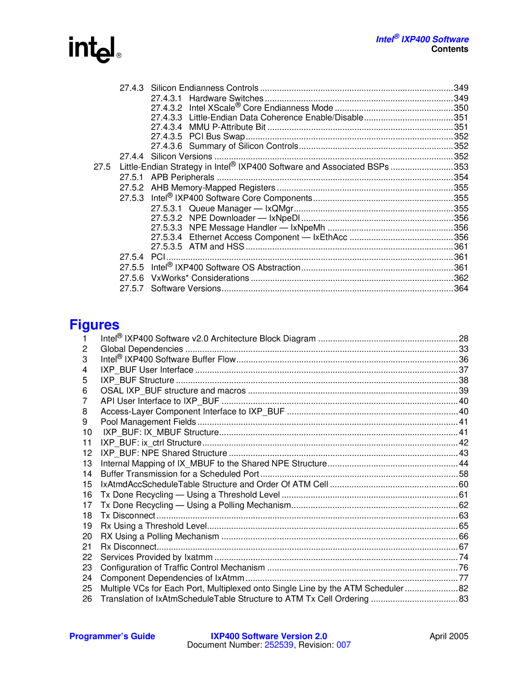 Intel IXP400 manual Figures 