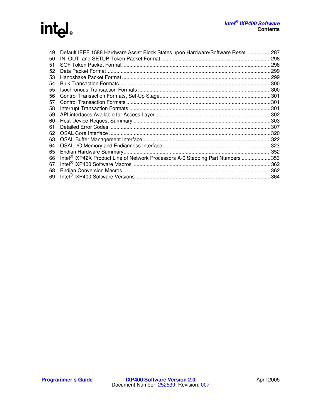 Intel IXP400 manual 300 