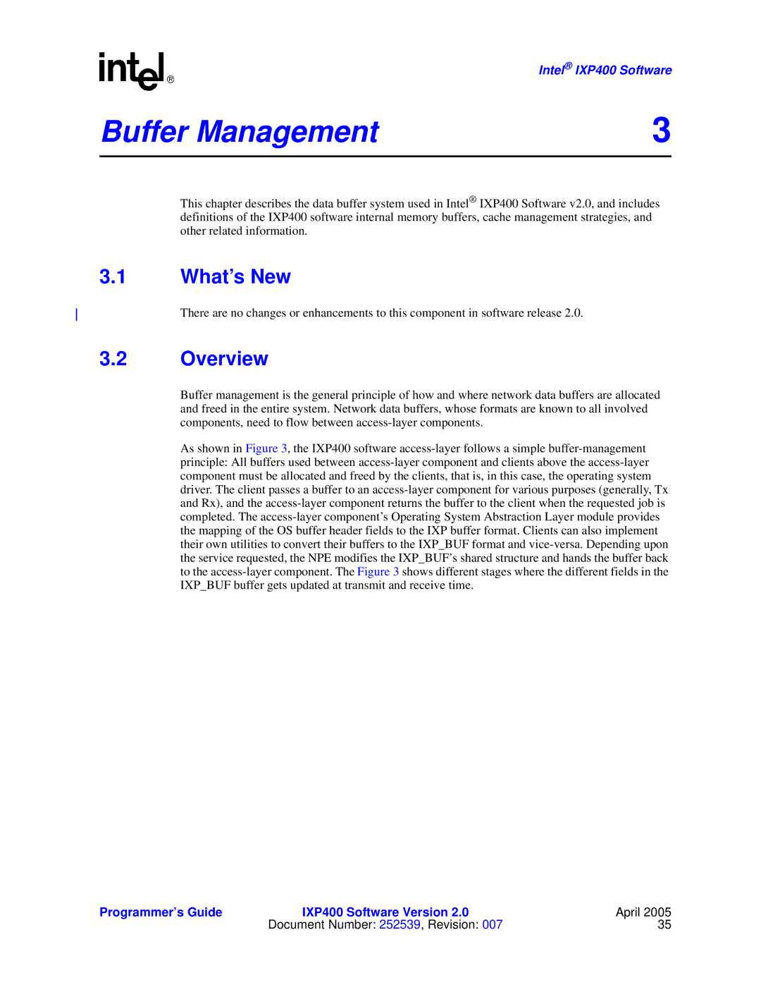 Intel IXP400 manual Buffer Management, What’s New, Overview 