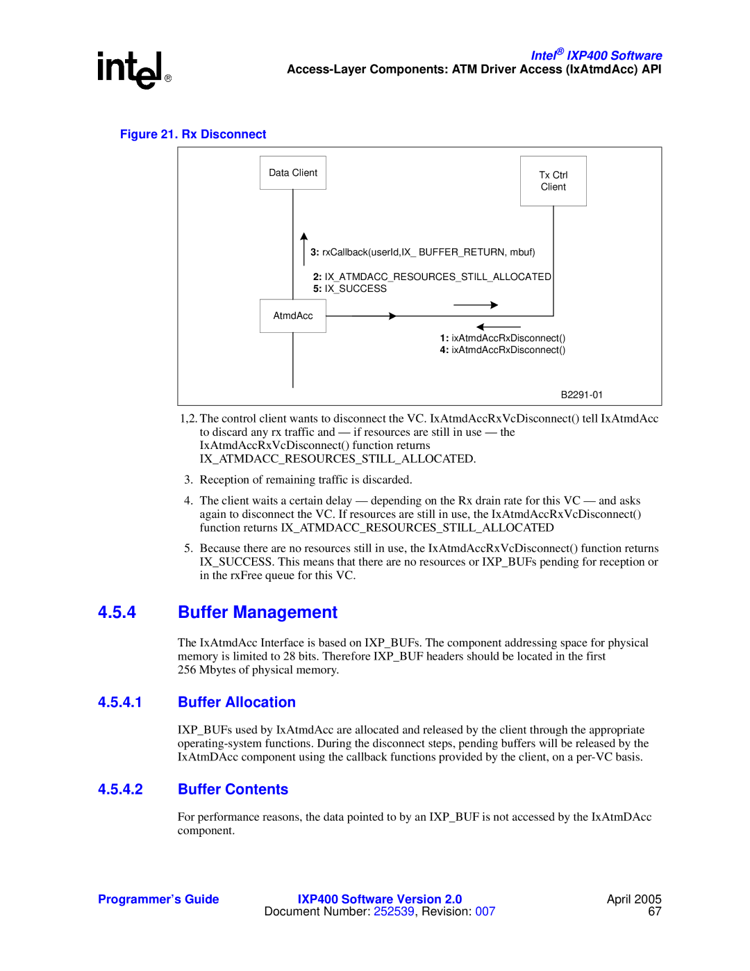 Intel IXP400 manual Buffer Management, Buffer Allocation, Buffer Contents 