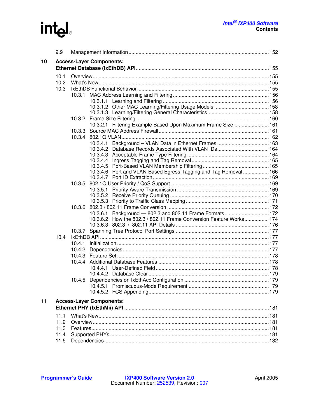 Intel IXP400 manual 152 