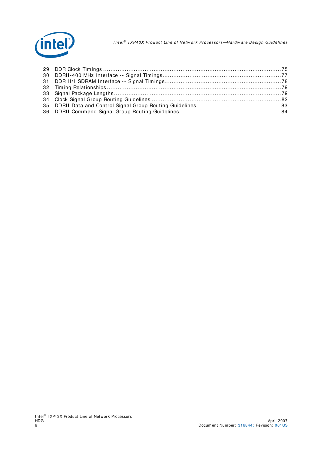 Intel IXP43X manual Document Number 316844 Revision 001US 