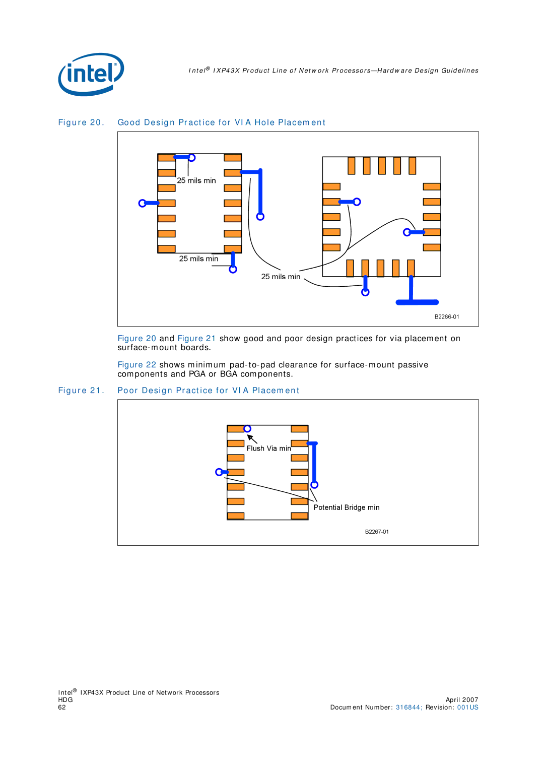 Intel IXP43X manual Good Design Practice for VIA Hole Placement 