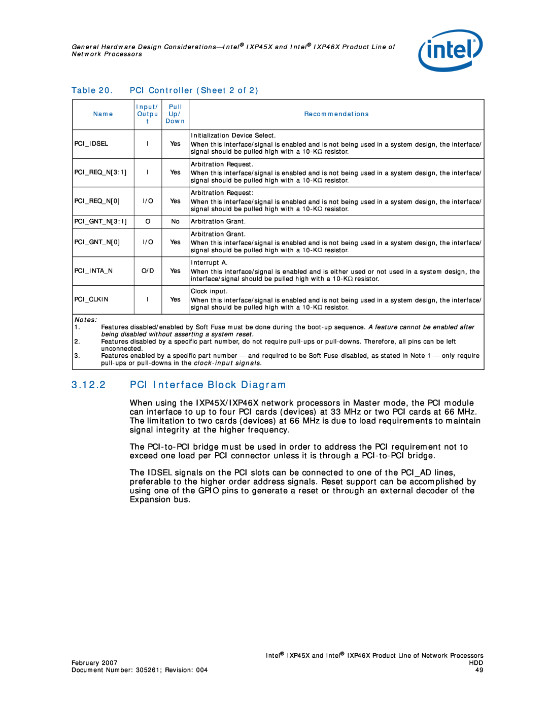 Intel IXP45X, IXP46X manual 3.12.2PCI Interface Block Diagram, PCI Controller Sheet 2 of 
