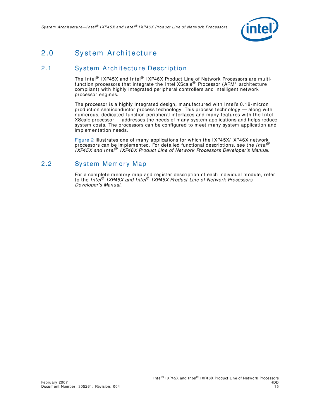 Intel IXP45X, IXP46X manual System Architecture Description, System Memory Map 