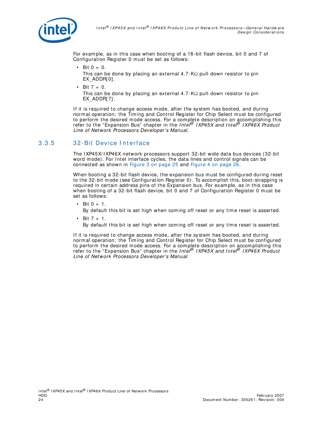 Intel IXP46X, IXP45X manual 5 32-Bit Device Interface 