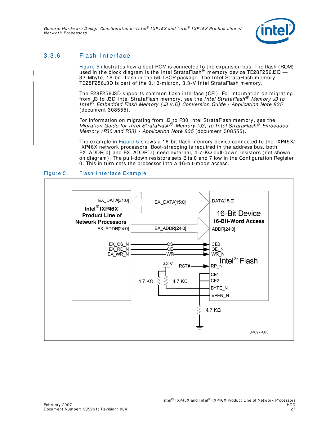 Intel IXP45X, IXP46X manual Flash Interface Example 