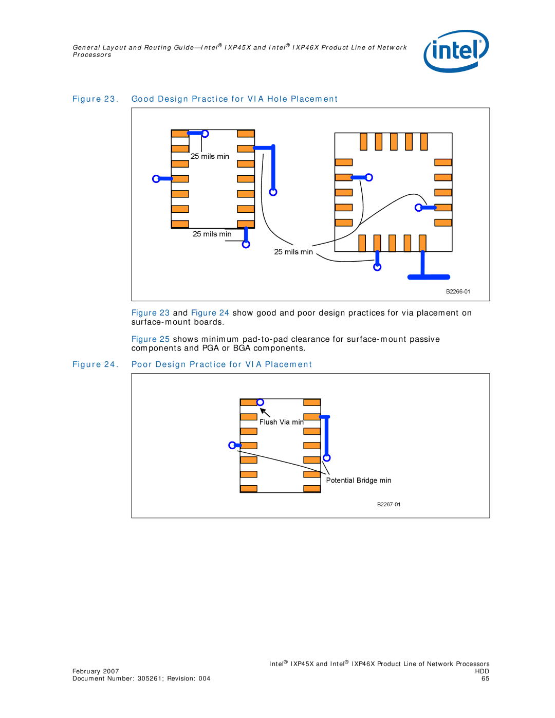 Intel IXP45X, IXP46X manual Good Design Practice for VIA Hole Placement 