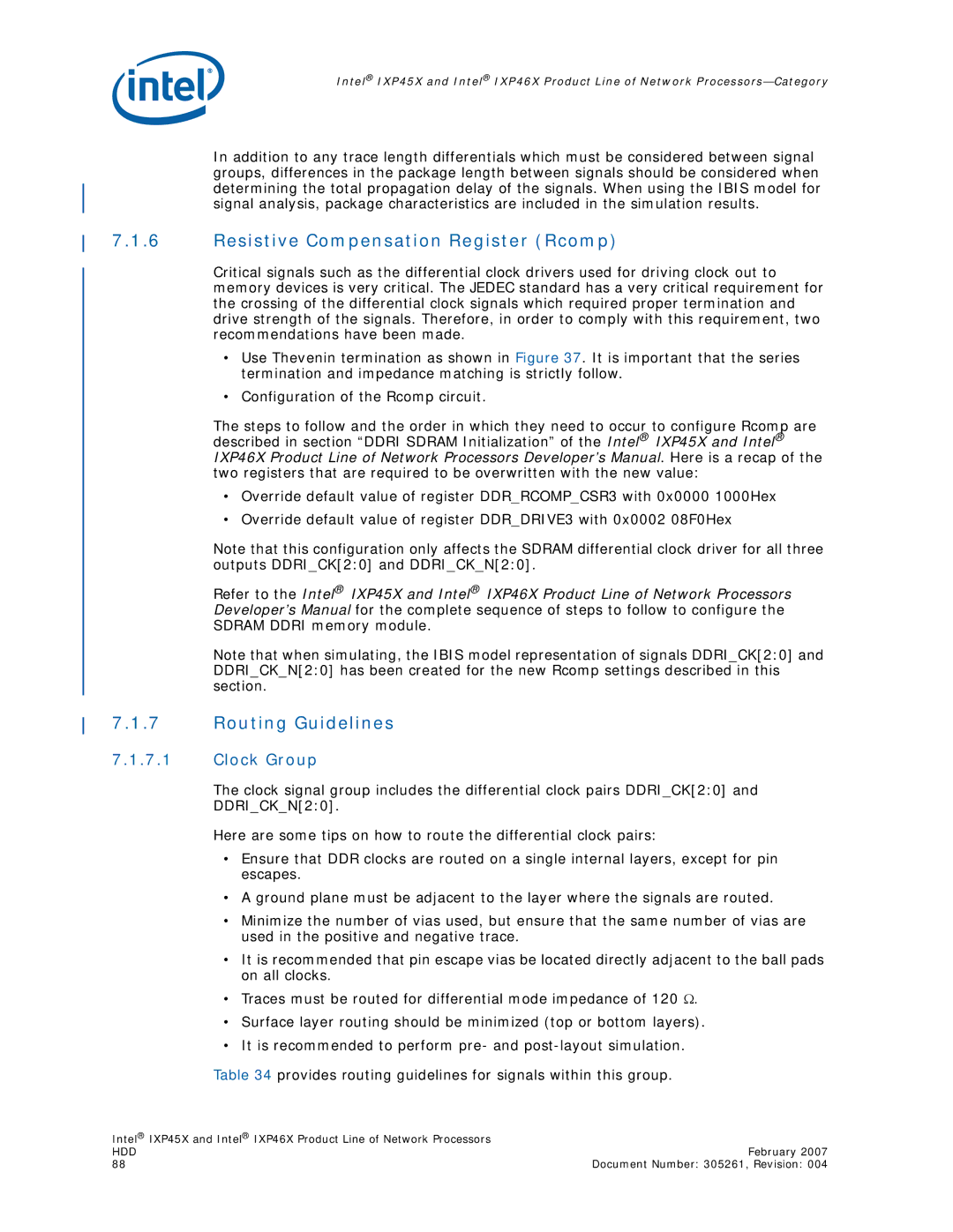 Intel IXP46X, IXP45X manual Resistive Compensation Register Rcomp, Clock Group 