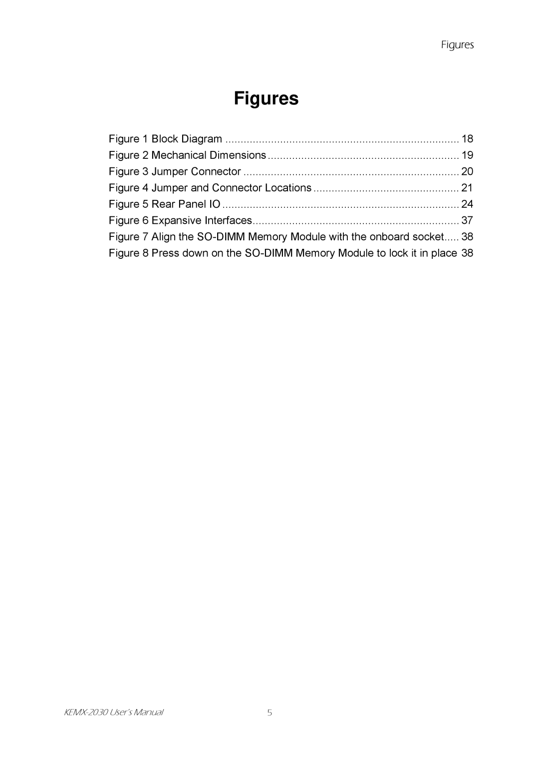 Intel KEMX-2030 user manual Figures 