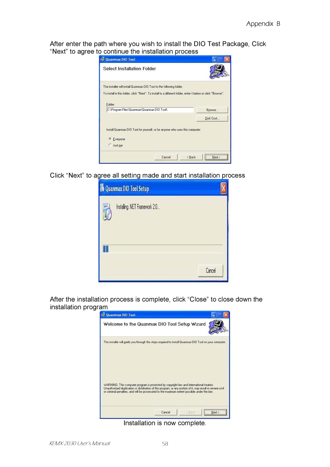 Intel KEMX-2030 user manual Appendix B 