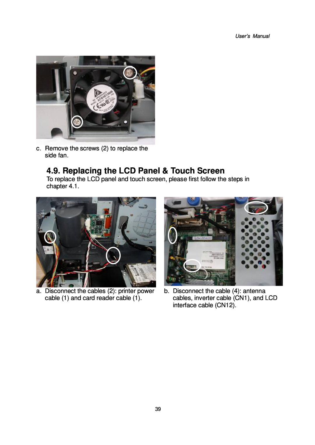 Intel Kiosk Hardware System, 48201201 user manual Replacing the LCD Panel & Touch Screen 