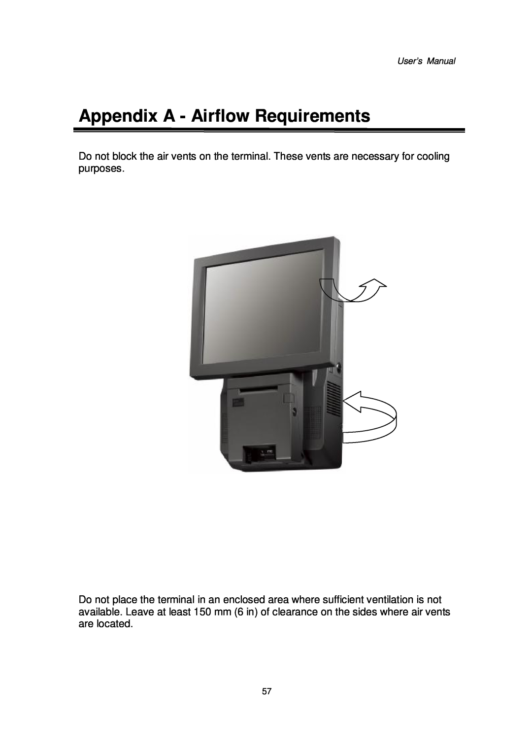 Intel Kiosk Hardware System, 48201201 user manual Appendix A - Airflow Requirements 