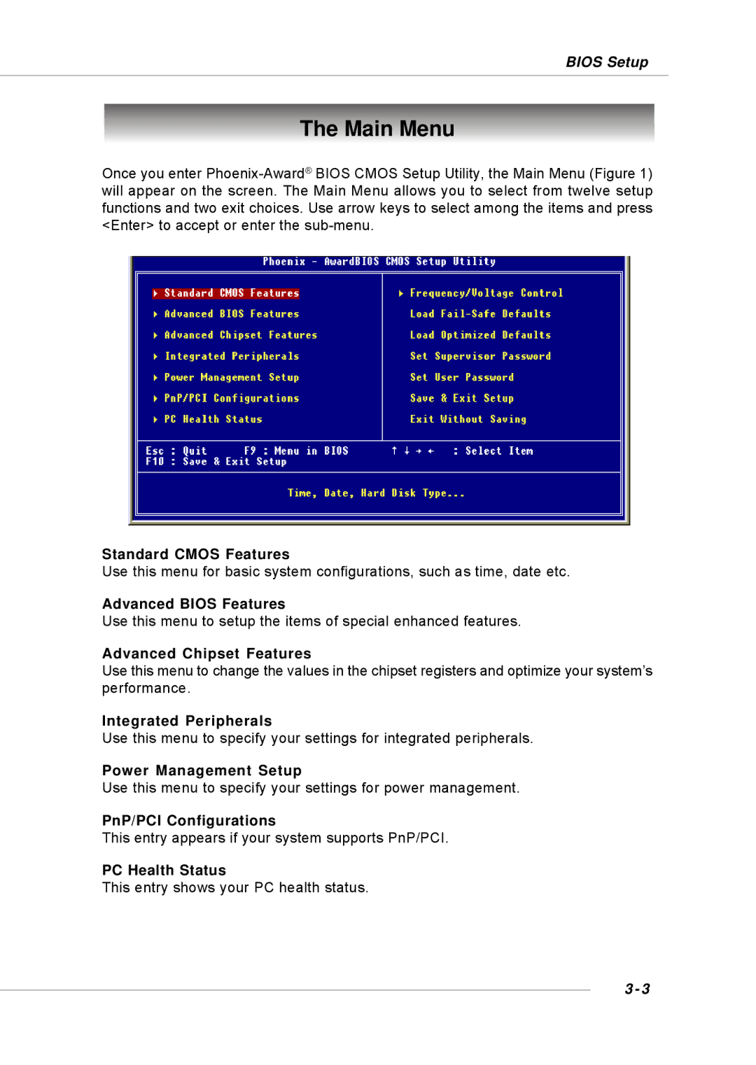 Intel KM4M, KM4AM, MS-6734, G52-M6734XD manual Main Menu 