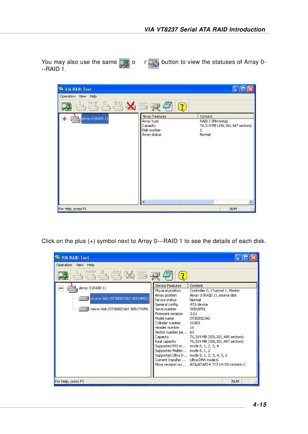 Intel MS-6734, KM4M, KM4AM, G52-M6734XD manual VIA VT8237 Serial ATA RAID Introduction 