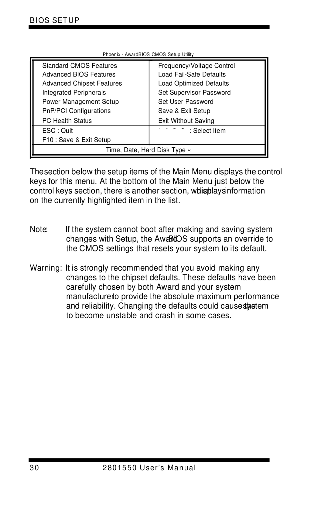 Intel LGA775 user manual Phoenix AwardBIOS Cmos Setup Utility 