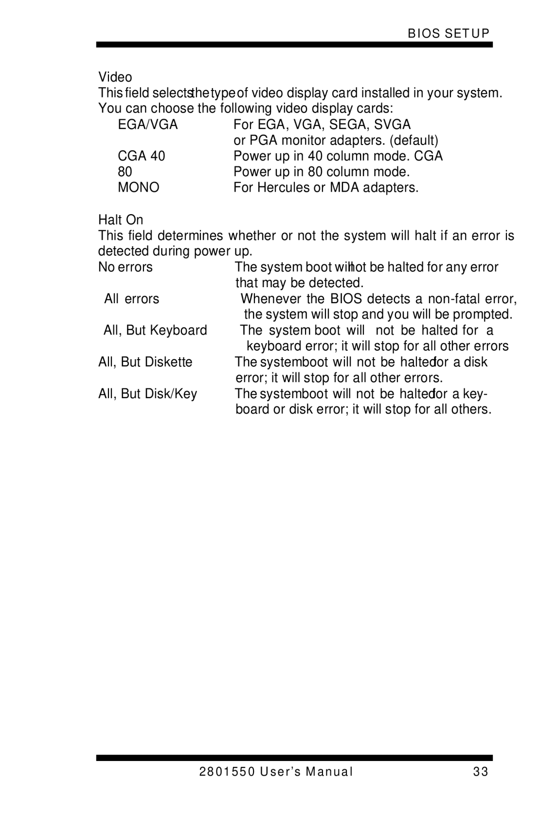 Intel LGA775 user manual Video, Halt On 