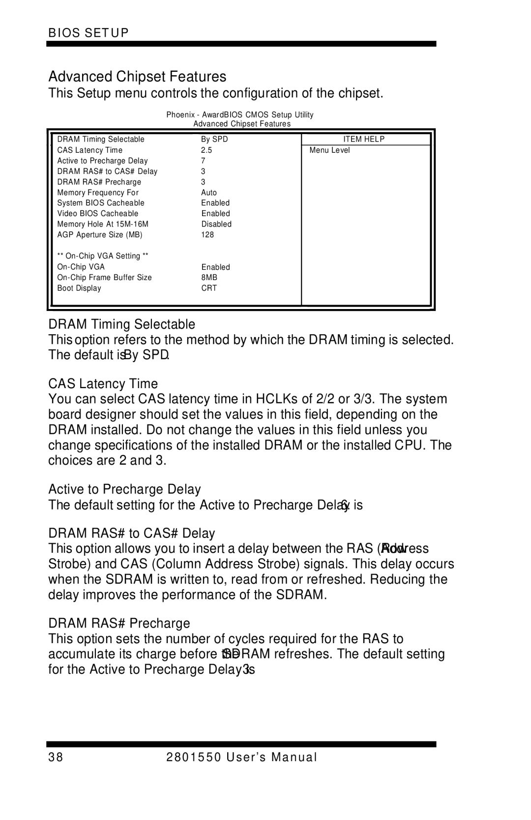 Intel LGA775 user manual Advanced Chipset Features 