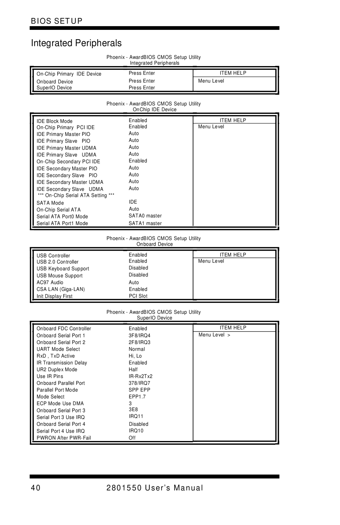 Intel LGA775 user manual Integrated Peripherals, Ide 