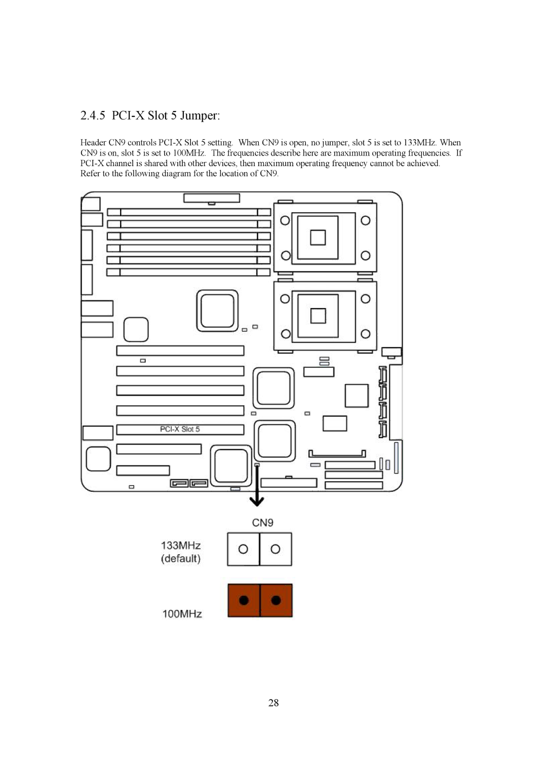 Intel LH500 user manual PCI-X Slot 5 Jumper 