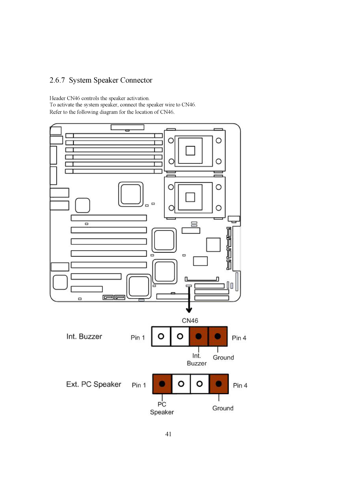 Intel LH500 user manual System Speaker Connector 